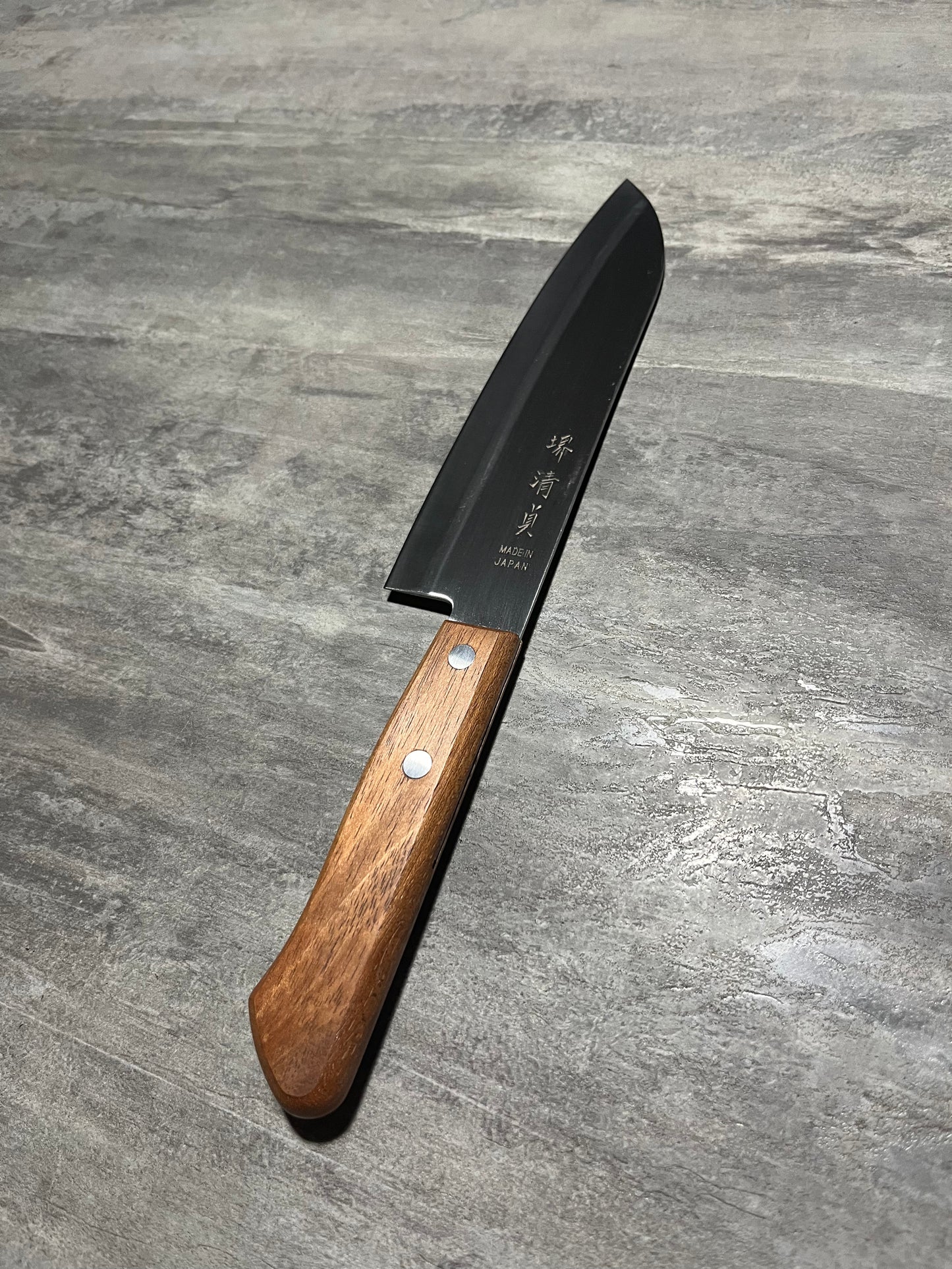 Santoku double rivet/brun (japonais)