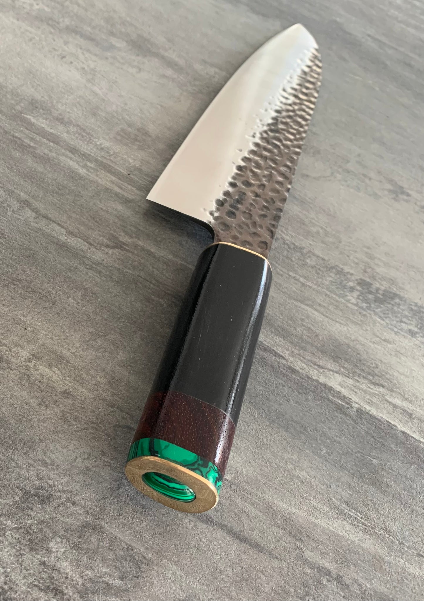 Santoku corne/padouk/malachite (coutelleriestl)