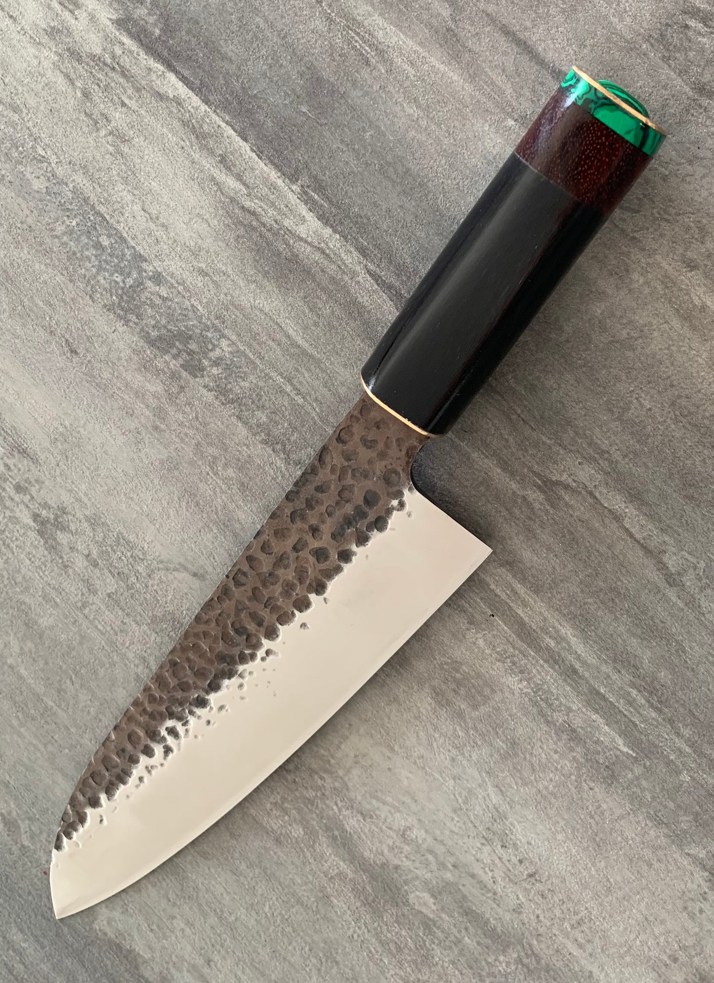 Santoku corne/padouk/malachite (coutelleriestl)