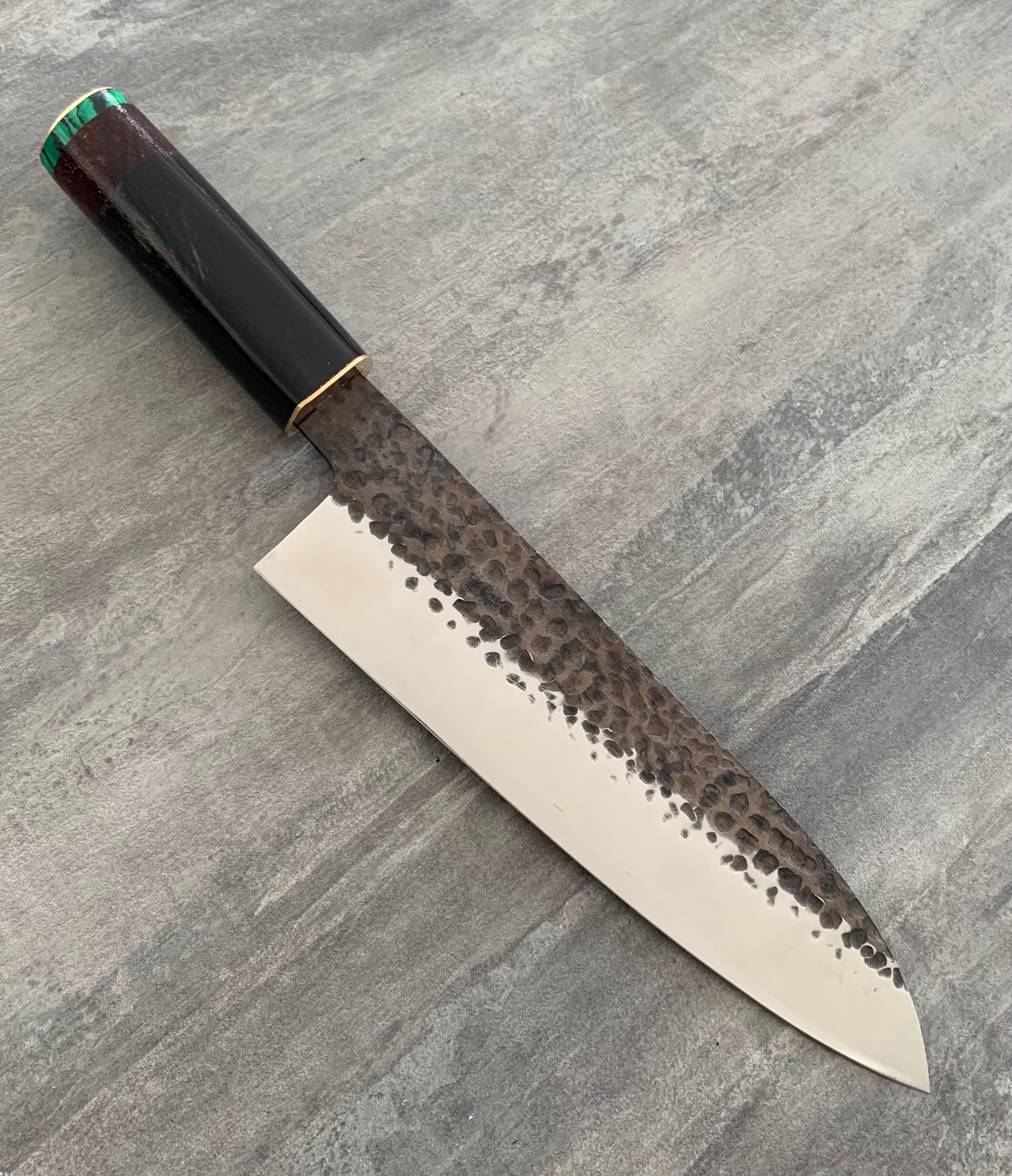 Santoku corne/padouk/malachite (coutelleriestl)